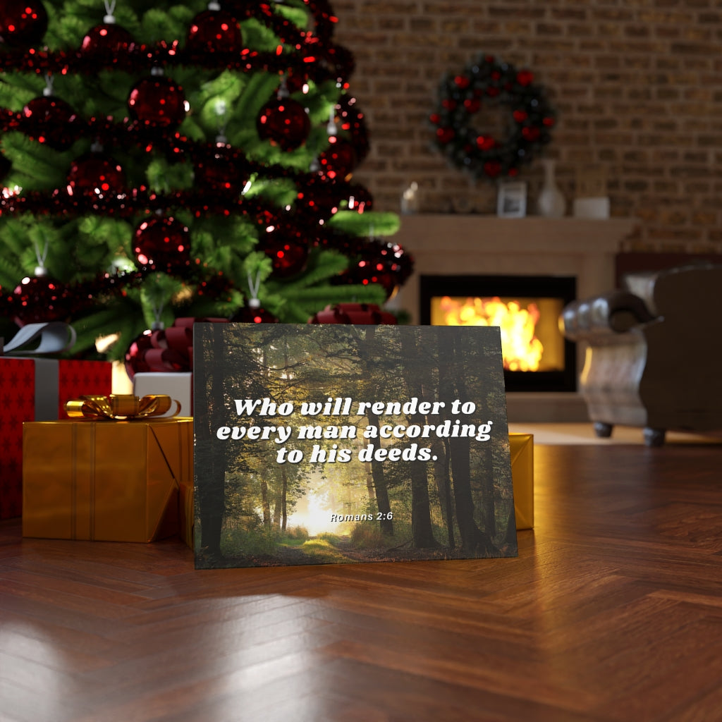 Scripture Walls Rendered By God Romans 2:6 Bible Verse Canvas Christian Wall Art Ready to Hang Unframed-Express Your Love Gifts