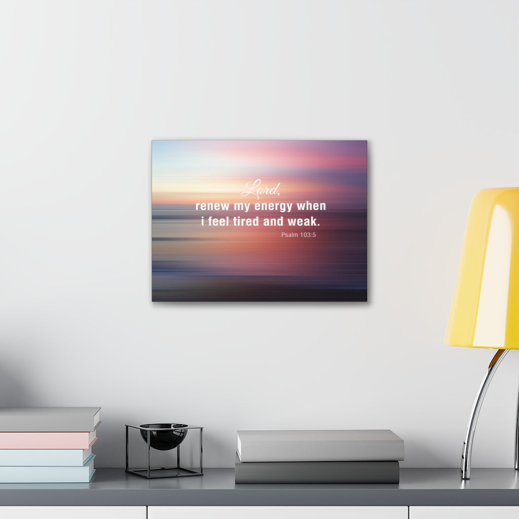 Scripture Walls Renew My Energy Psalm 103:5 Bible Verse Canvas Christian Wall Art Ready to Hang Unframed-Express Your Love Gifts
