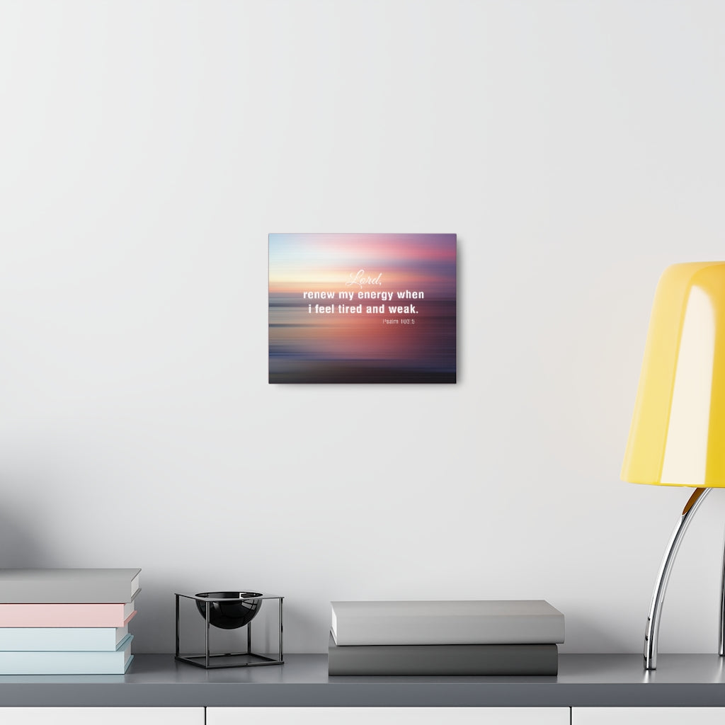 Scripture Walls Renew My Energy Psalm 103:5 Bible Verse Canvas Christian Wall Art Ready to Hang Unframed-Express Your Love Gifts