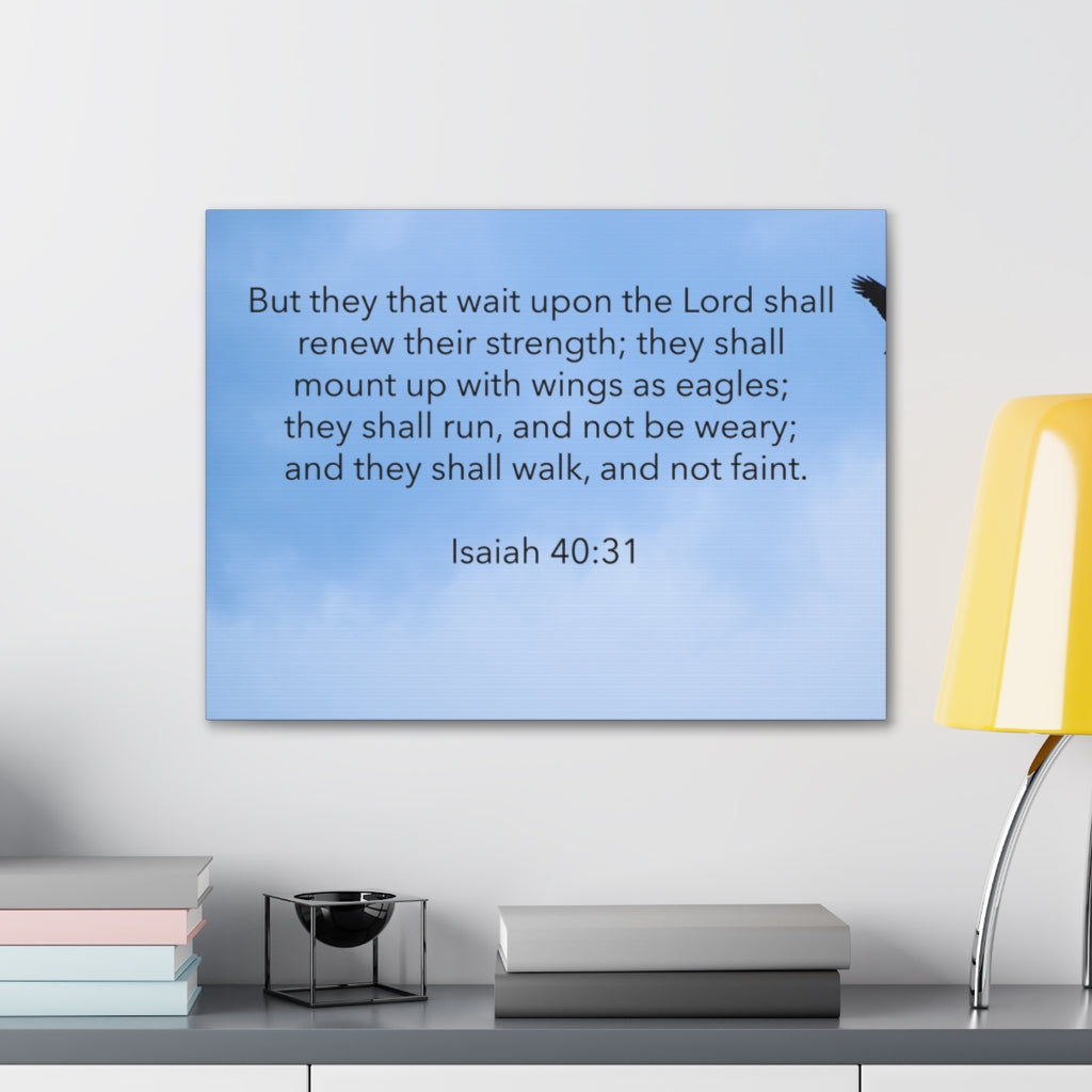 Scripture Walls Renew Their Strength Isaiah 40:31 Bible Verse Canvas Christian Wall Art Ready to Hang Unframed-Express Your Love Gifts