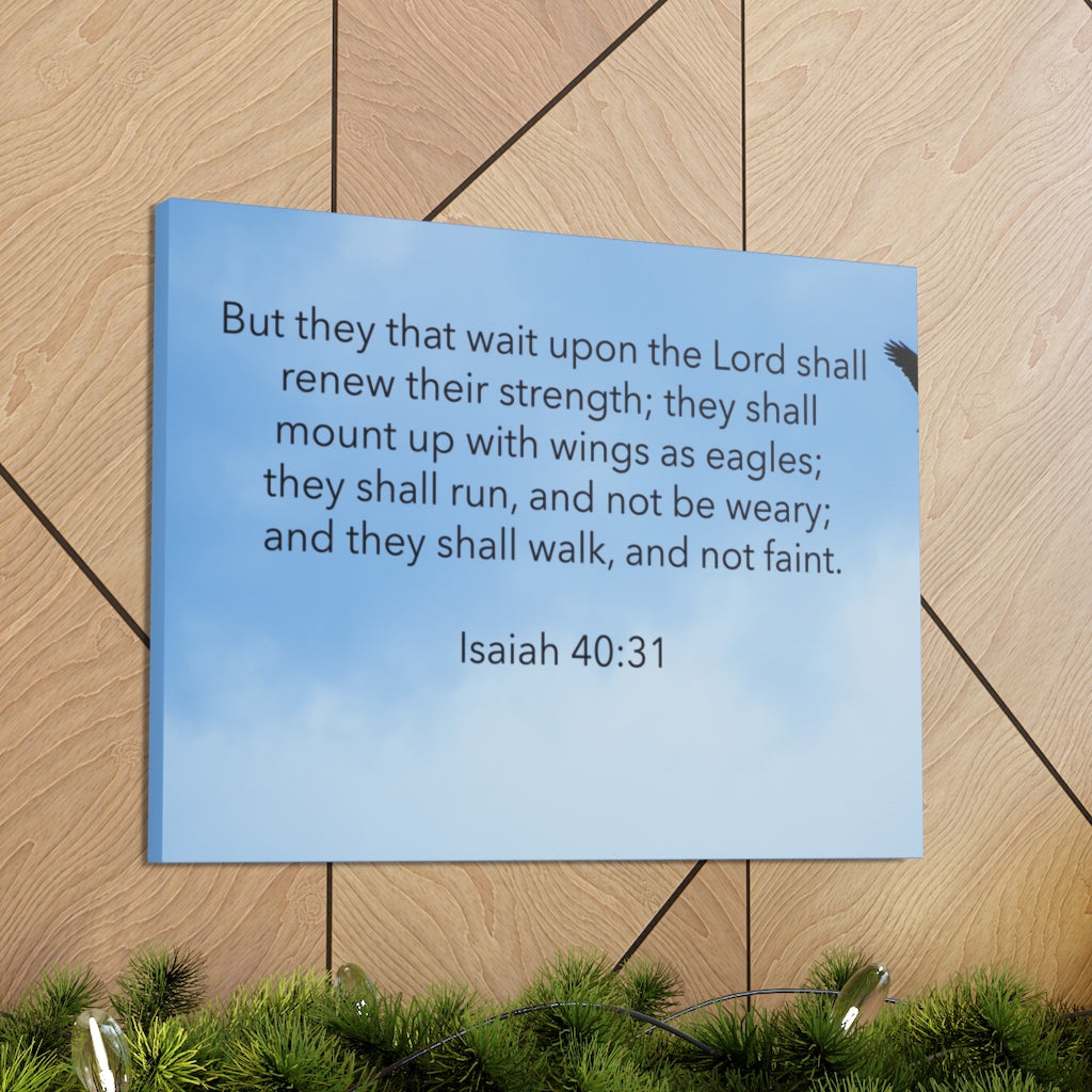 Scripture Walls Renew Their Strength Isaiah 40:31 Bible Verse Canvas Christian Wall Art Ready to Hang Unframed-Express Your Love Gifts