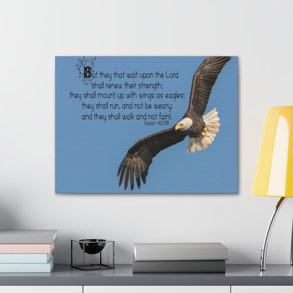Scripture Walls Renew Their Strength Isaiah 40:31 Bird Bible Verse Canvas Christian Wall Art Ready to Hang Unframed-Express Your Love Gifts