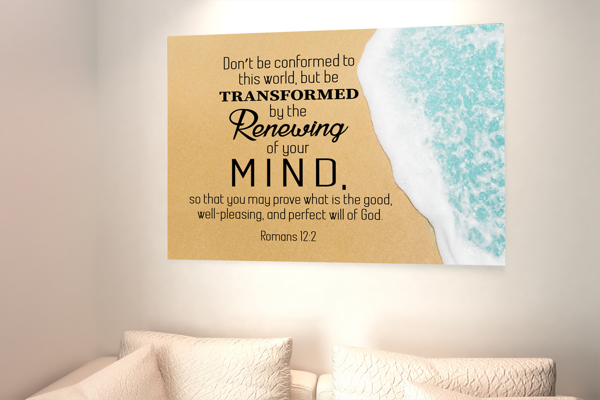 Scripture Walls Renewing of the Mind Canvas Romans 12:2 Bible Verse Canvas Christian Wall Art Ready to Hang Unframed-Express Your Love Gifts