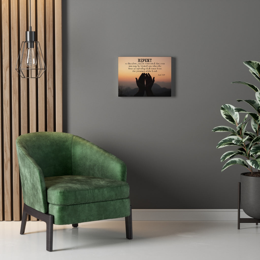 Scripture Walls Repent Acts 3:19 Wall Art Christian Home Decor Unframed-Express Your Love Gifts