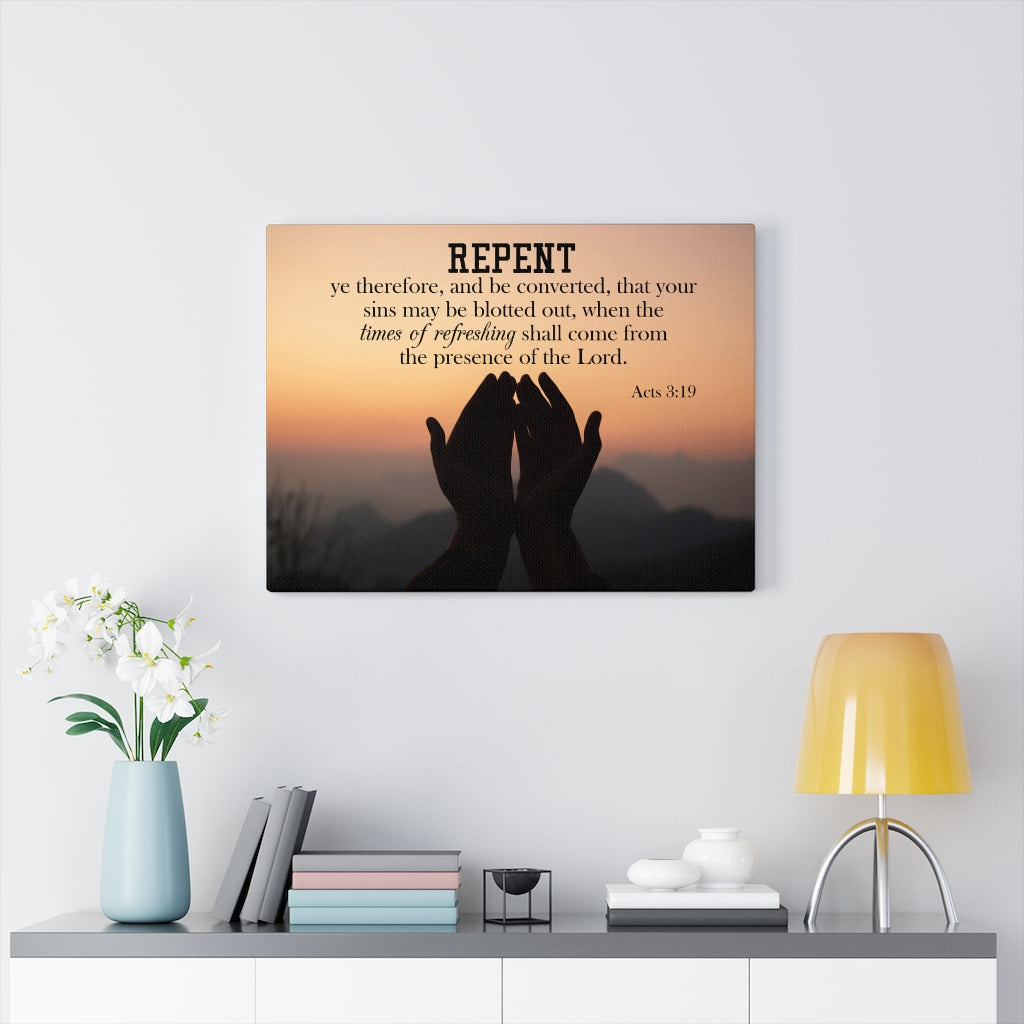 Scripture Walls Repent Acts 3:19 Wall Art Christian Home Decor Unframed-Express Your Love Gifts