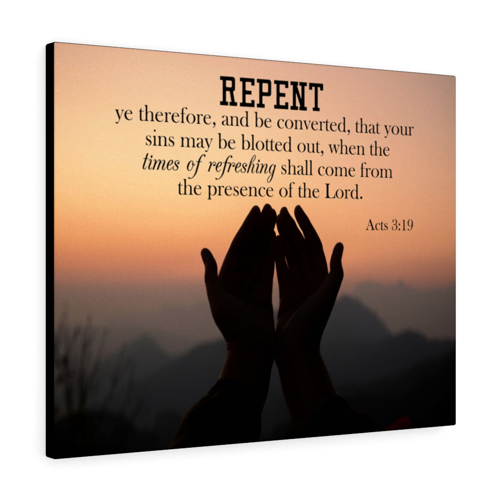 Scripture Walls Repent Acts 3:19 Wall Art Christian Home Decor Unframed-Express Your Love Gifts