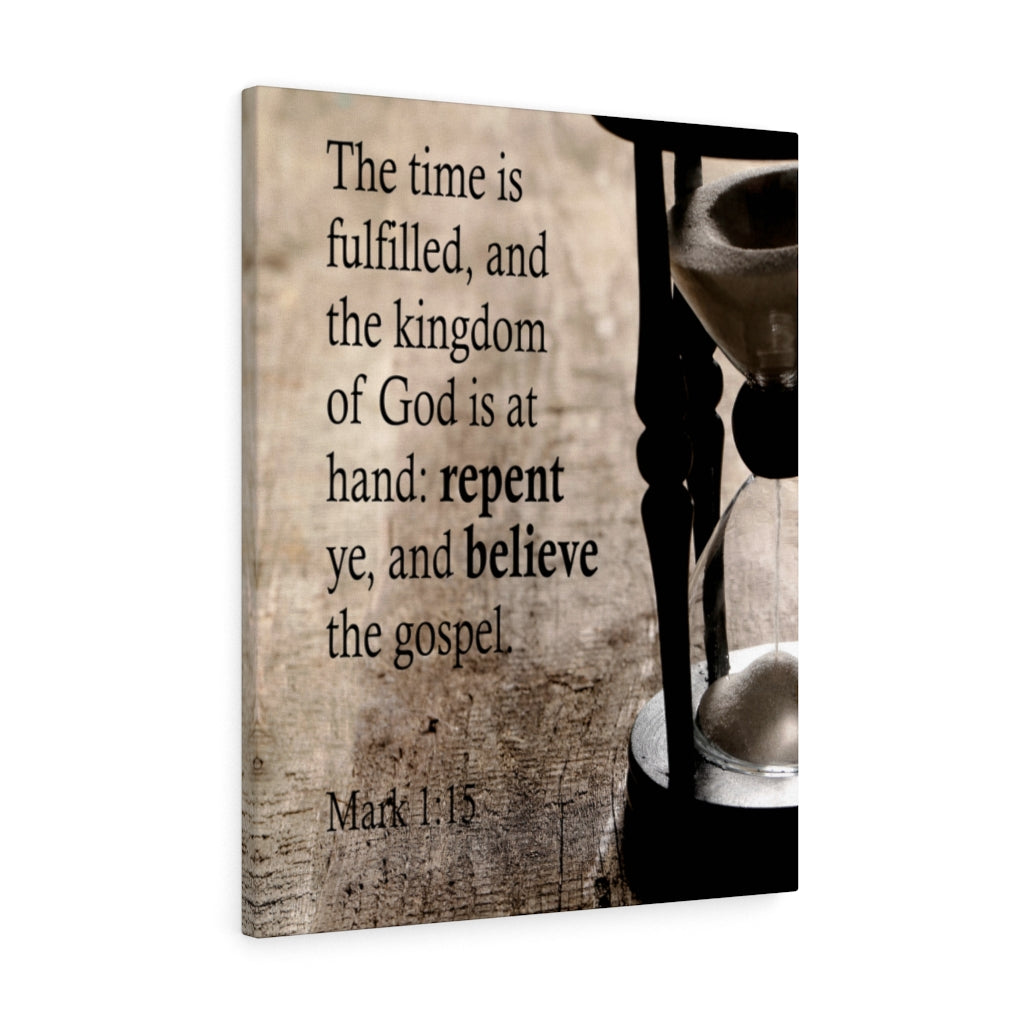 Scripture Walls Repent and Believe Mark 1:15 Bible Verse Canvas Christian Wall Art Ready to Hang Unframed-Express Your Love Gifts