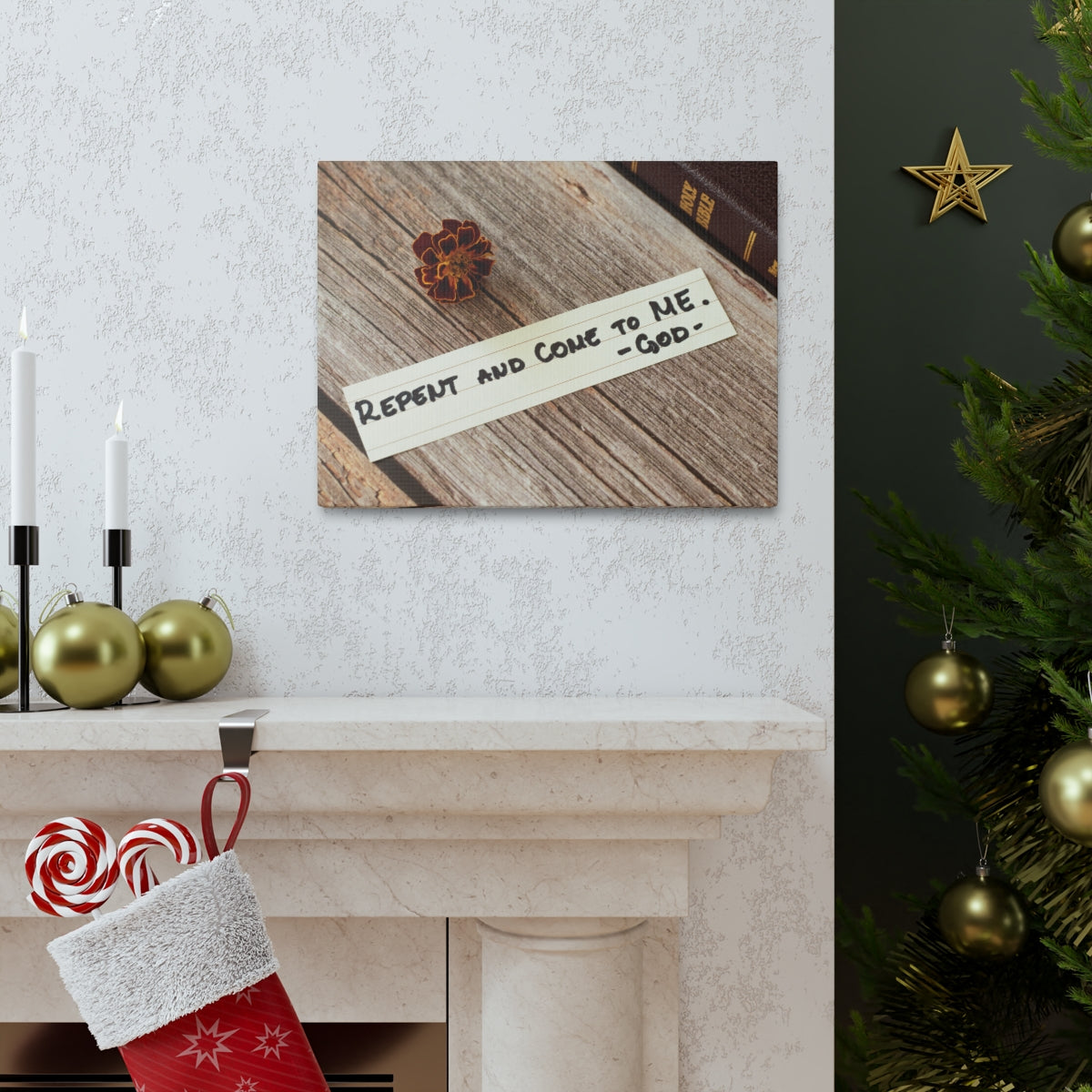 Scripture Walls Repent And Come To Me John 6:37 Bible Verse Canvas Christian Wall Art Ready to Hang Unframed-Express Your Love Gifts