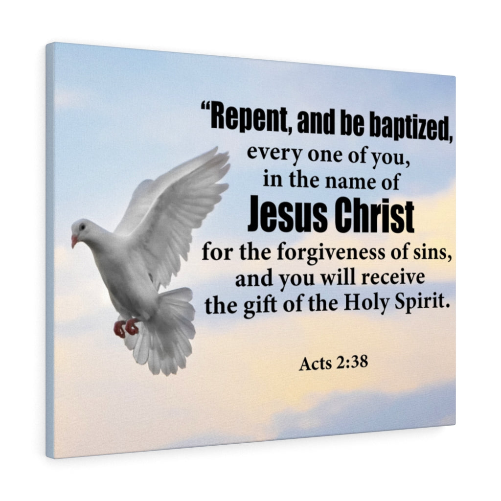 Scripture Walls Repent Be Baptized Acts 2:38 Wall Art Christian Home Decor Unframed-Express Your Love Gifts