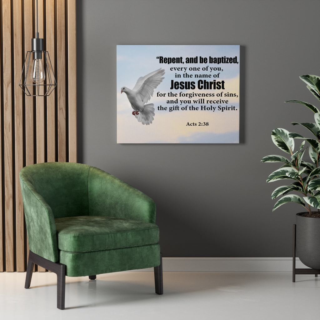 Scripture Walls Repent Be Baptized Acts 2:38 Wall Art Christian Home Decor Unframed-Express Your Love Gifts