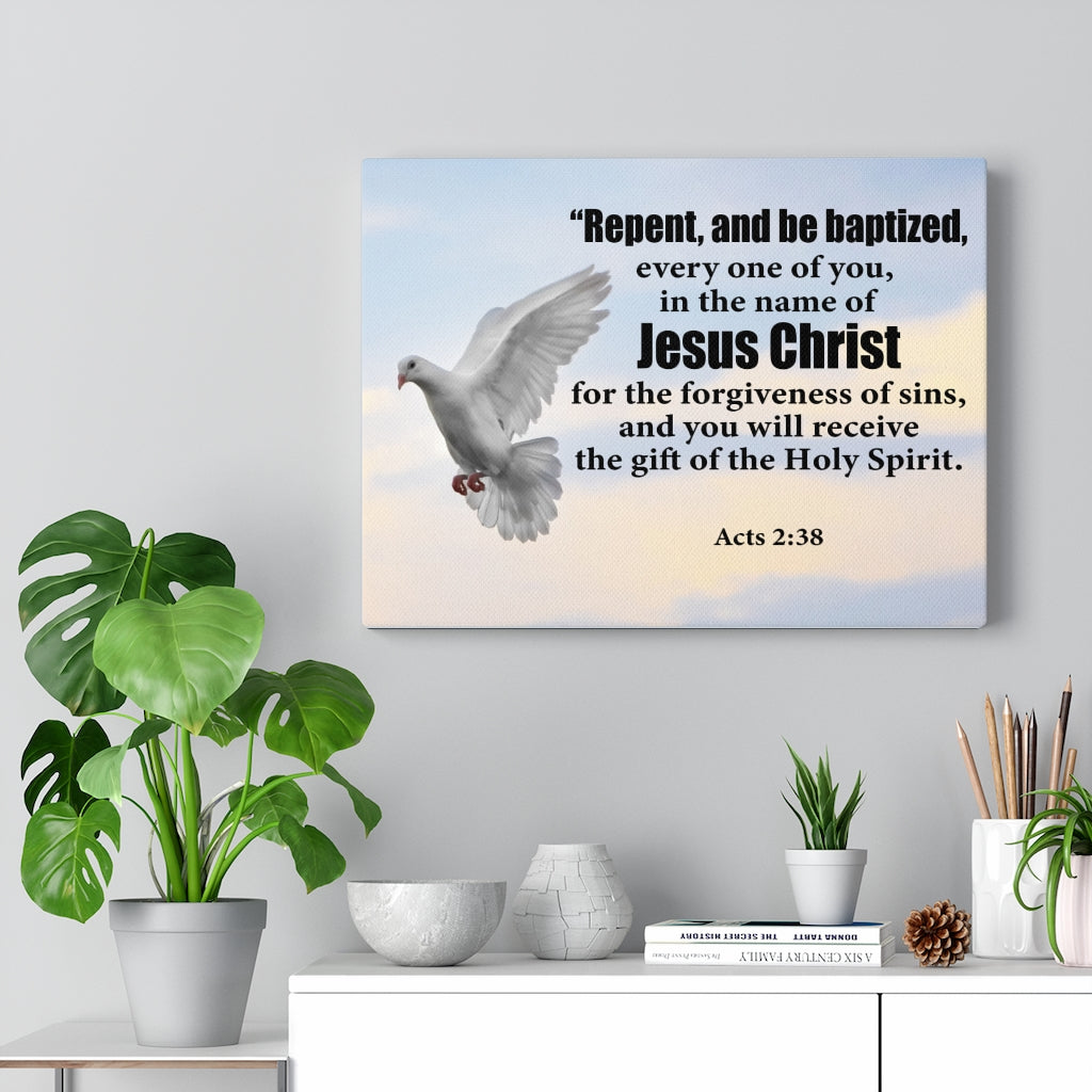Scripture Walls Repent Be Baptized Acts 2:38 Wall Art Christian Home Decor Unframed-Express Your Love Gifts