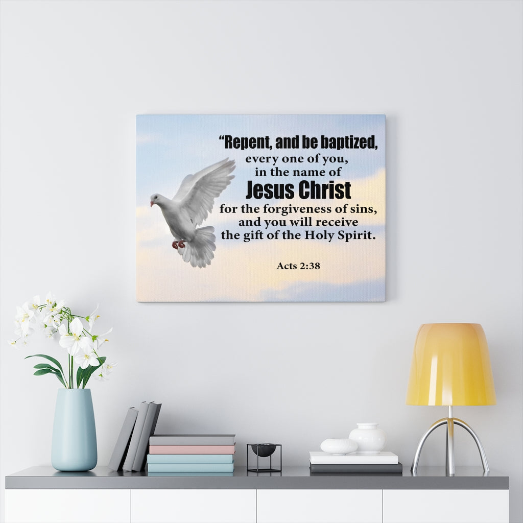 Scripture Walls Repent Be Baptized Acts 2:38 Wall Art Christian Home Decor Unframed-Express Your Love Gifts