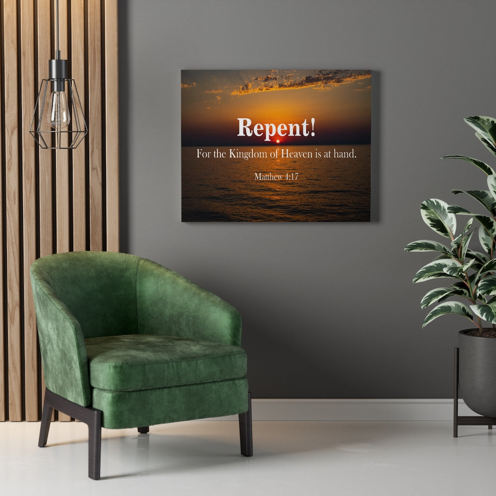 Scripture Walls Repent Matthew 4:17 Christian Home Decor Bible Art Unframed-Express Your Love Gifts
