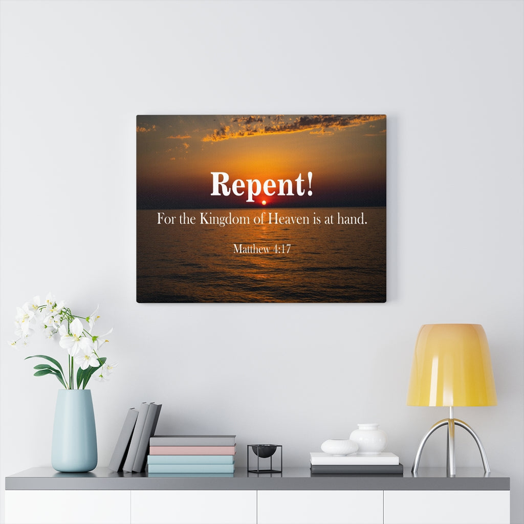 Scripture Walls Repent Matthew 4:17 Christian Home Decor Bible Art Unframed-Express Your Love Gifts