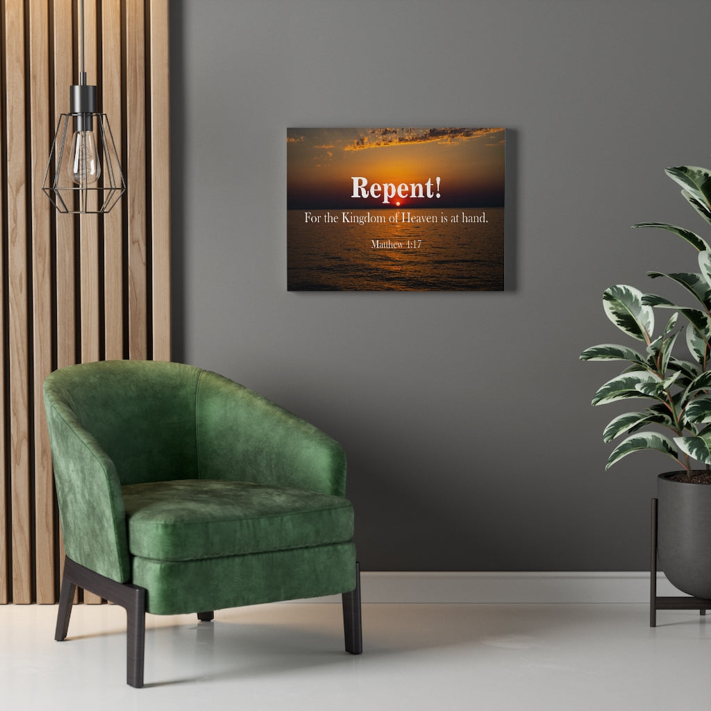 Scripture Walls Repent Matthew 4:17 Christian Home Decor Bible Art Unframed-Express Your Love Gifts