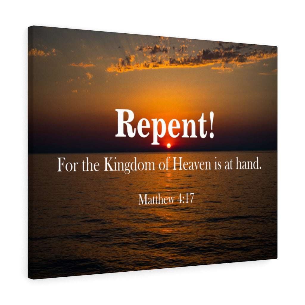 Scripture Walls Repent Matthew 4:17 Christian Home Decor Bible Art Unframed-Express Your Love Gifts