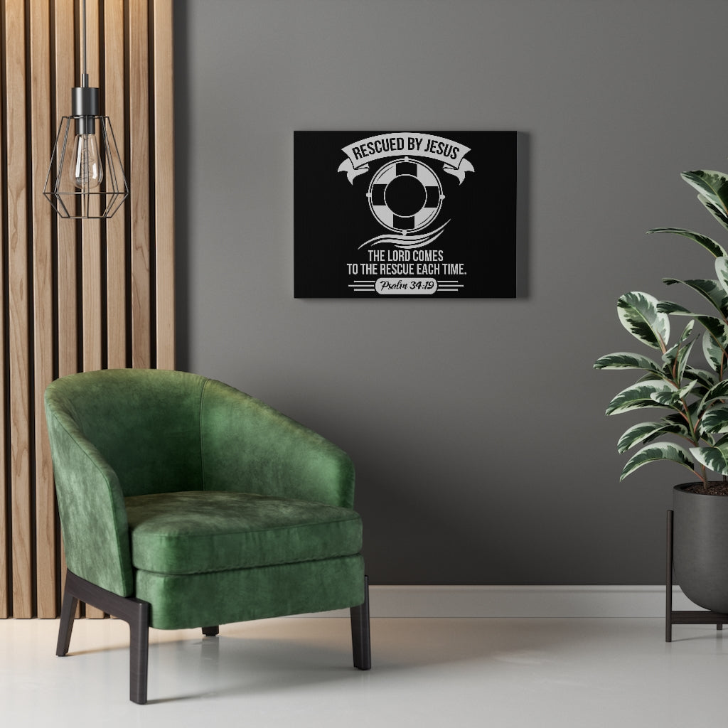 Scripture Walls Rescued By Jesus Psalm 34:19 Bible Verse Canvas Christian Wall Art Ready to Hang Unframed-Express Your Love Gifts