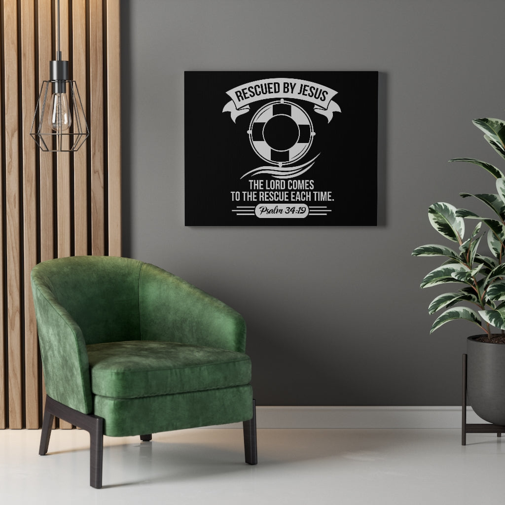 Scripture Walls Rescued By Jesus Psalm 34:19 Bible Verse Canvas Christian Wall Art Ready to Hang Unframed-Express Your Love Gifts