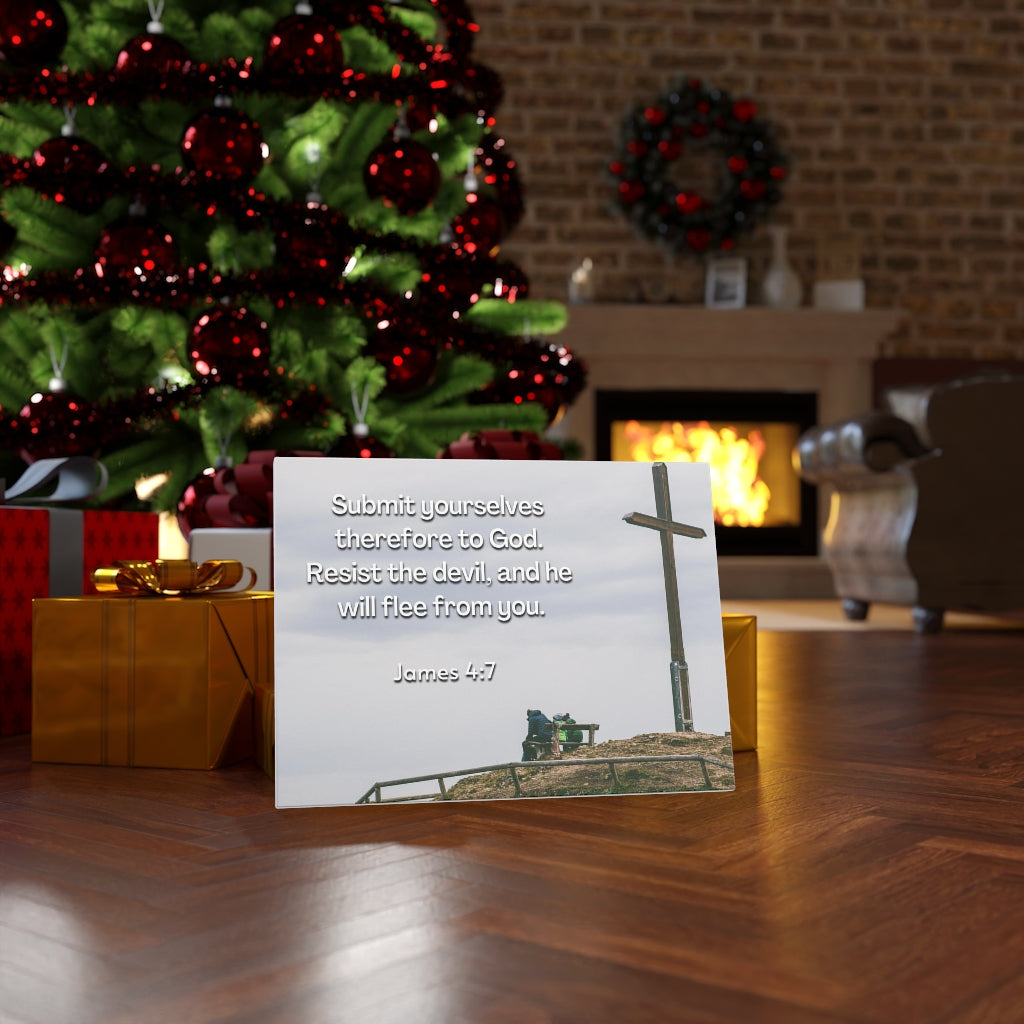 Scripture Walls Resist The Devil James 4:7 Bible Verse Canvas Christian Wall Art Ready to Hang Unframed-Express Your Love Gifts