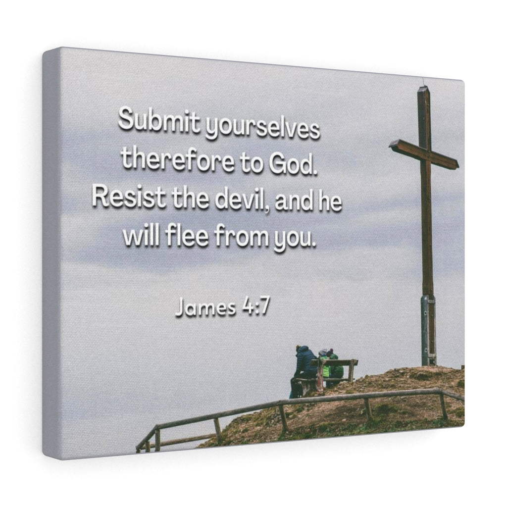 Scripture Walls Resist The Devil James 4:7 Bible Verse Canvas Christian Wall Art Ready to Hang Unframed-Express Your Love Gifts