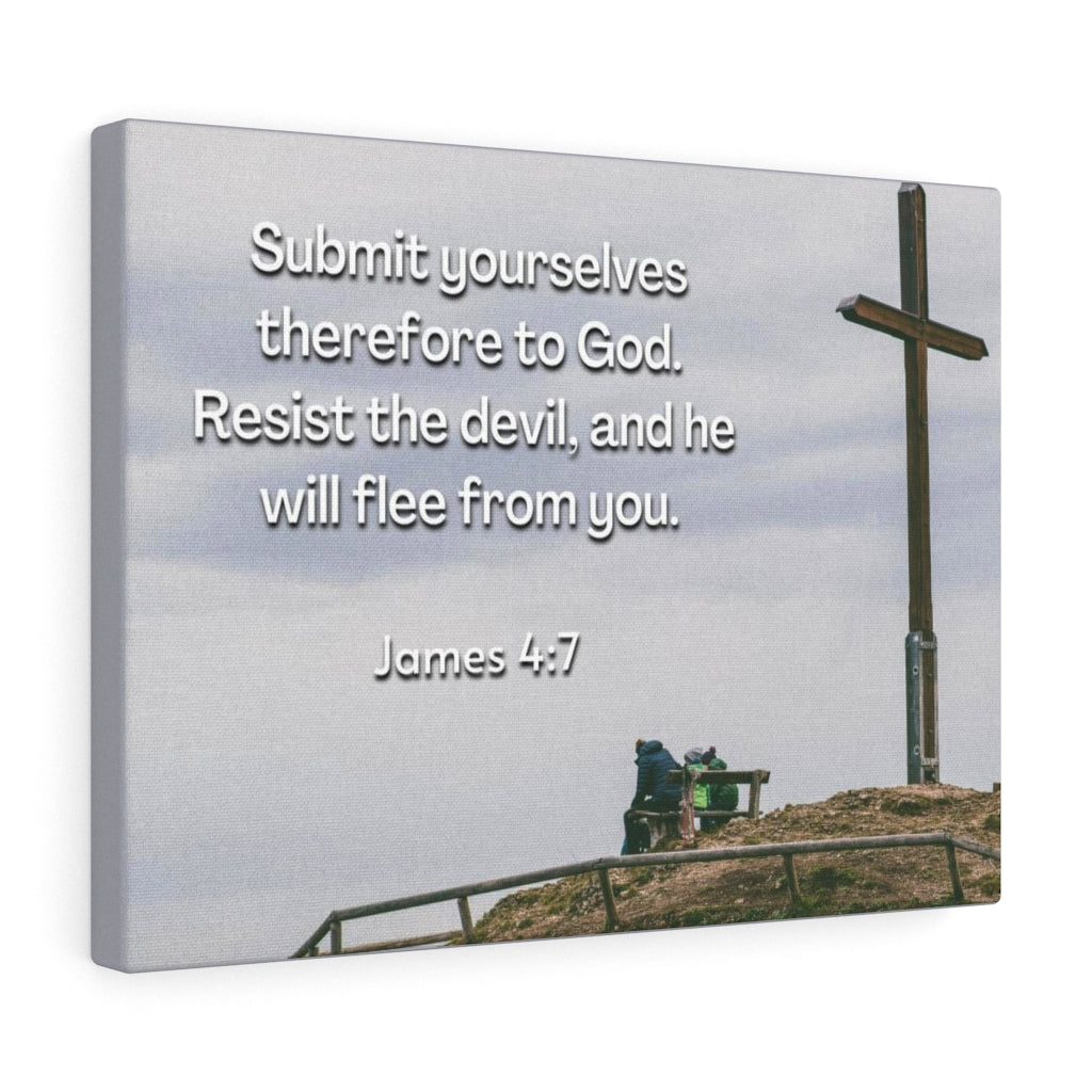 Scripture Walls Resist The Devil James 4:7 Bible Verse Canvas Christian Wall Art Ready to Hang Unframed-Express Your Love Gifts