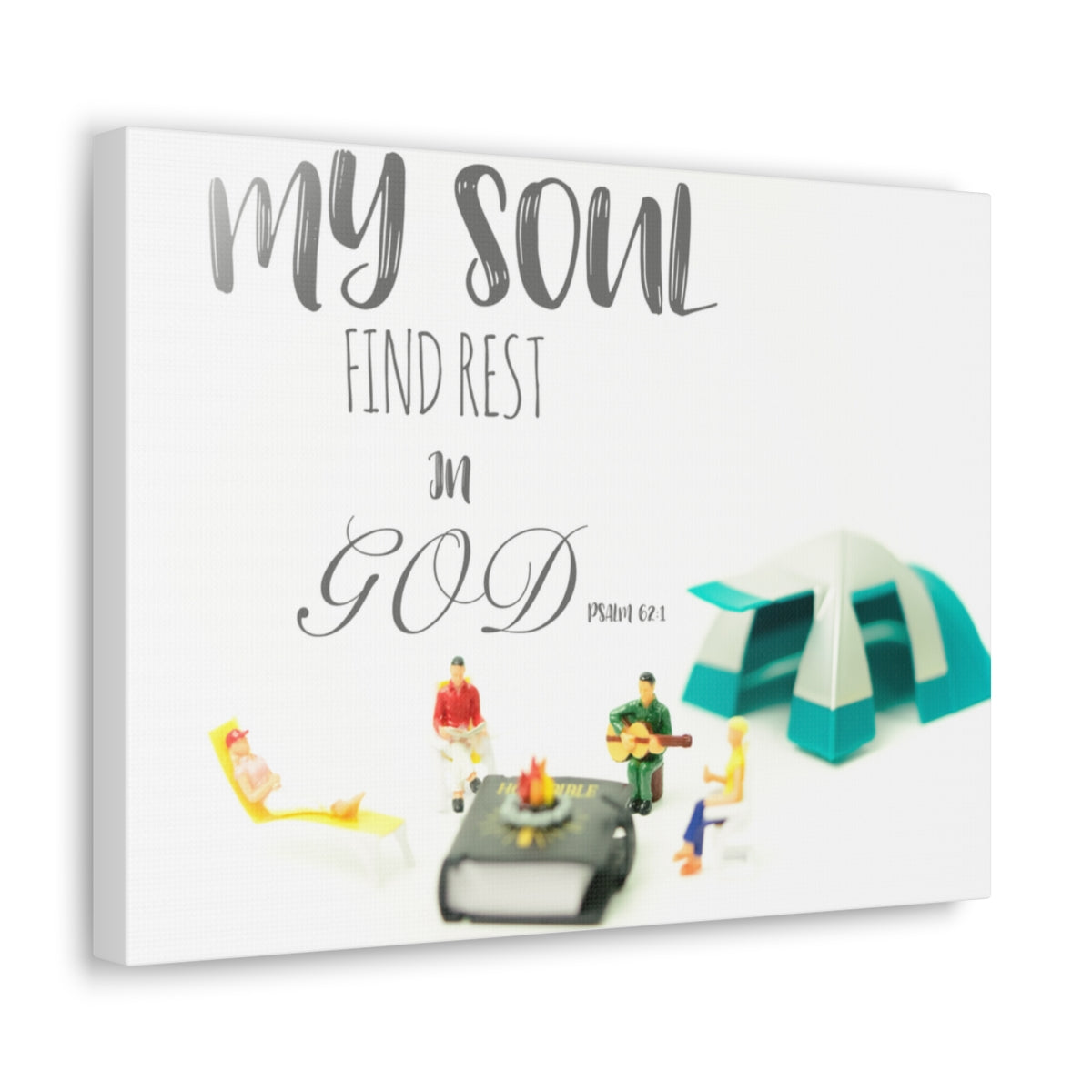 Scripture Walls Rest In God Psalm 62:1 Bible Verse Canvas Christian Wall Art Bible Verse Print Ready To Hang Unframed-Express Your Love Gifts