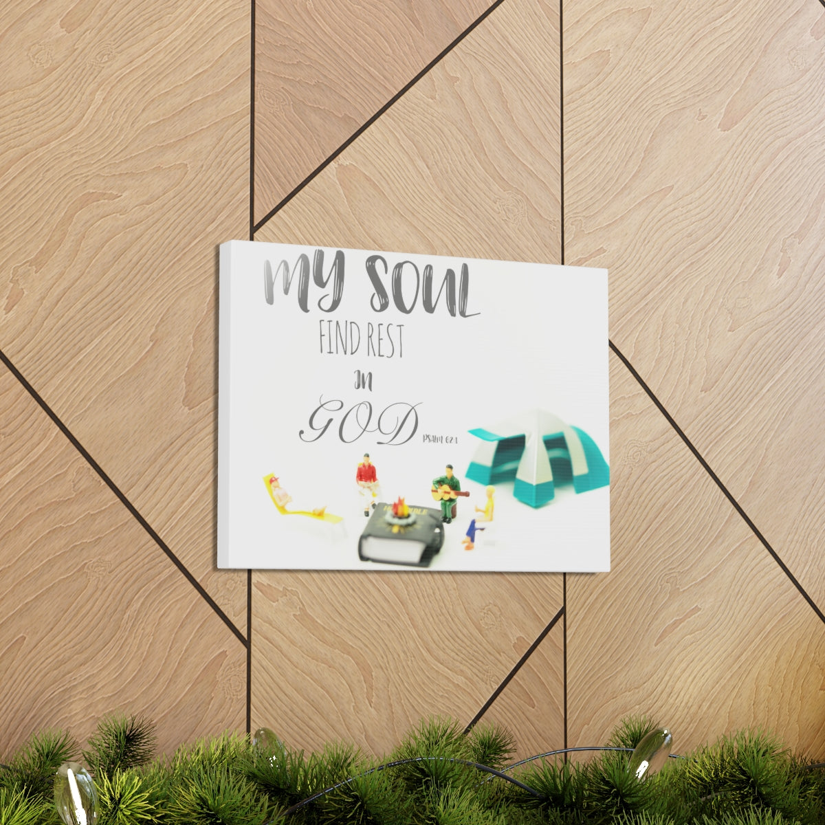 Scripture Walls Rest In God Psalm 62:1 Bible Verse Canvas Christian Wall Art Bible Verse Print Ready To Hang Unframed-Express Your Love Gifts