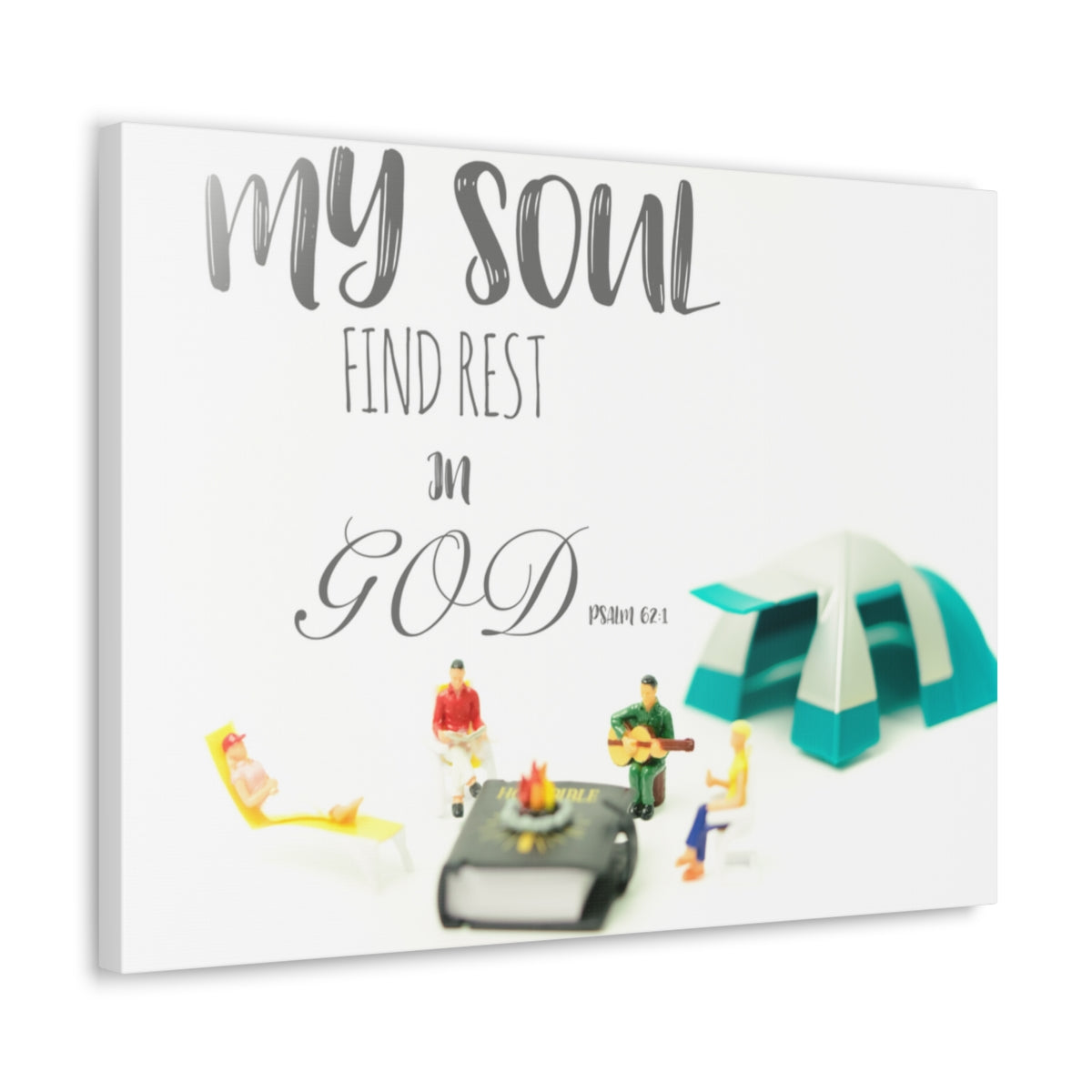 Scripture Walls Rest In God Psalm 62:1 Bible Verse Canvas Christian Wall Art Bible Verse Print Ready To Hang Unframed-Express Your Love Gifts