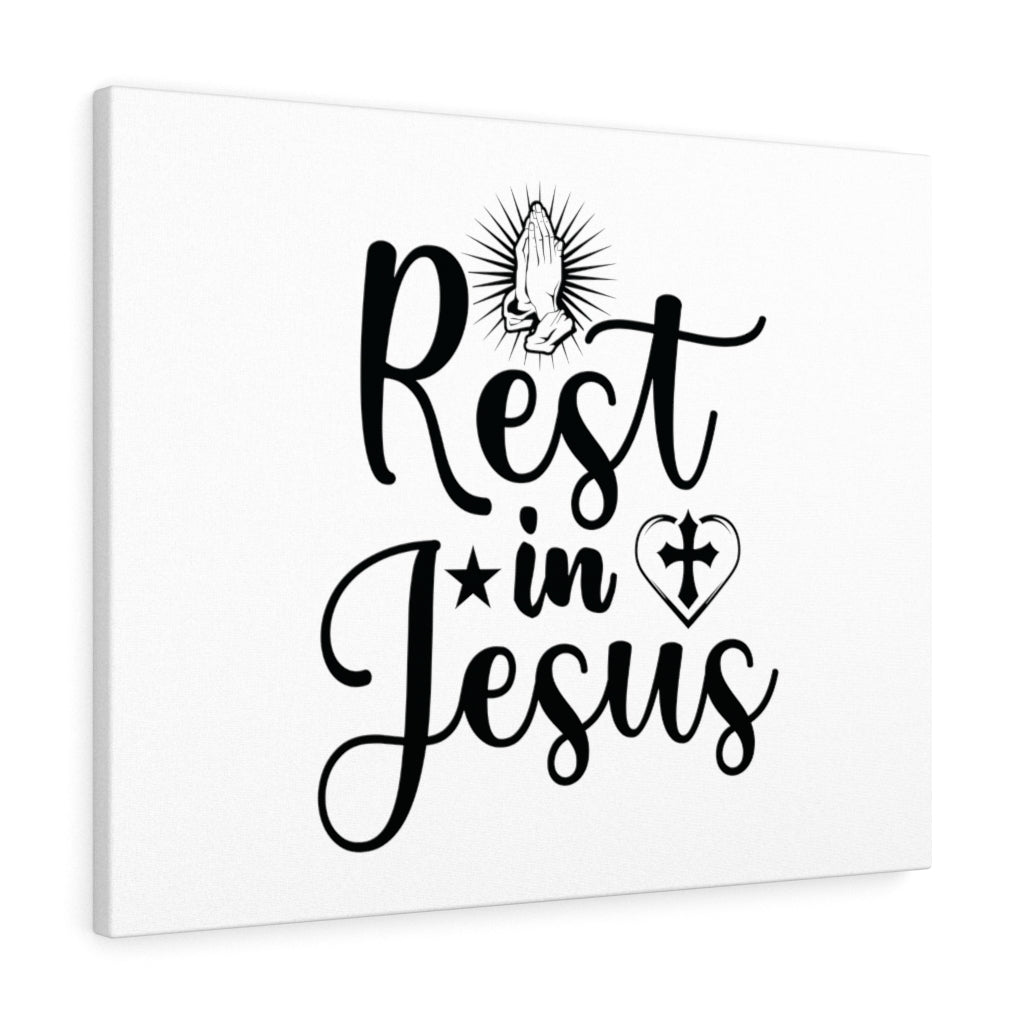 Scripture Walls Rest In Jesus Bible Verse Canvas Christian Wall Art Ready to Hang Unframed-Express Your Love Gifts