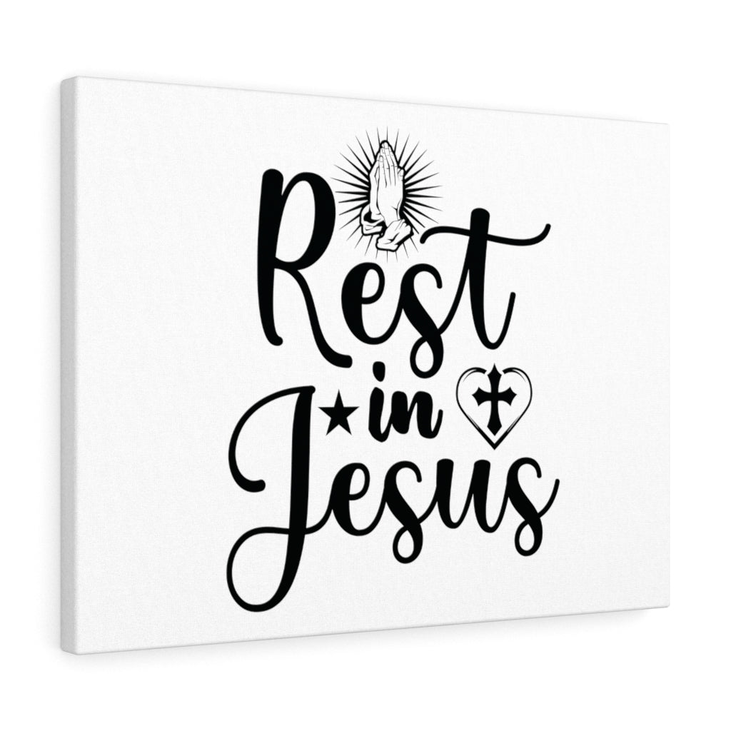 Scripture Walls Rest In Jesus Bible Verse Canvas Christian Wall Art Ready to Hang Unframed-Express Your Love Gifts