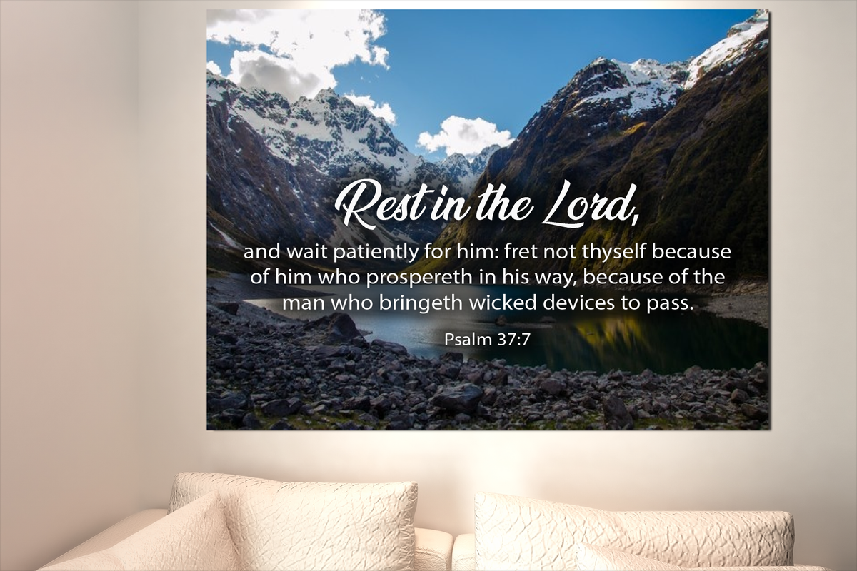 Scripture Walls Rest in The Lord Psalm 37:7 Christian Home Decor Bible Art Unframed-Express Your Love Gifts