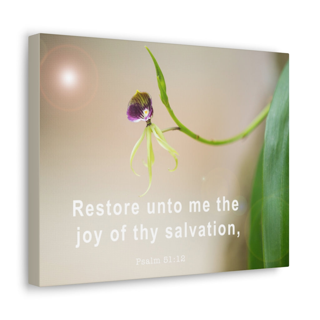 Scripture Walls Restore Unto Me Psalm 51:12 Bible Verse Canvas Christian Wall Art Ready to Hang Unframed-Express Your Love Gifts