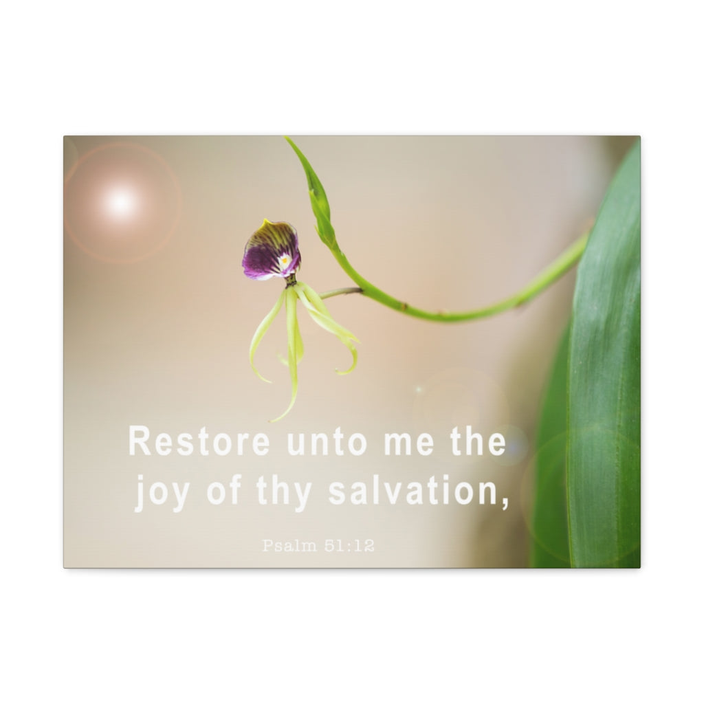 Scripture Walls Restore Unto Me Psalm 51:12 Bible Verse Canvas Christian Wall Art Ready to Hang Unframed-Express Your Love Gifts