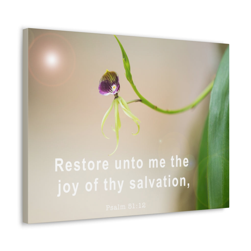 Scripture Walls Restore Unto Me Psalm 51:12 Bible Verse Canvas Christian Wall Art Ready to Hang Unframed-Express Your Love Gifts