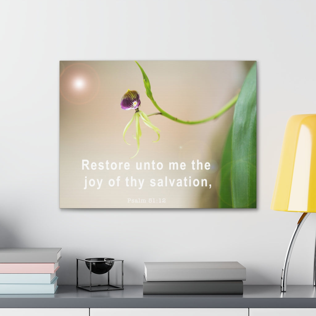 Scripture Walls Restore Unto Me Psalm 51:12 Bible Verse Canvas Christian Wall Art Ready to Hang Unframed-Express Your Love Gifts