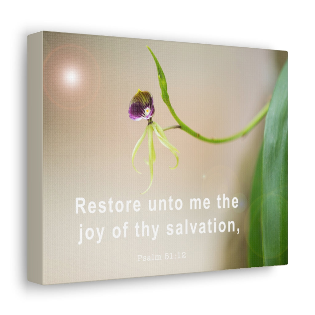 Scripture Walls Restore Unto Me Psalm 51:12 Bible Verse Canvas Christian Wall Art Ready to Hang Unframed-Express Your Love Gifts
