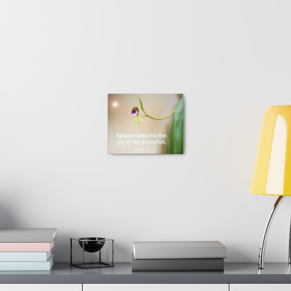 Scripture Walls Restore Unto Me Psalm 51:12 Bible Verse Canvas Christian Wall Art Ready to Hang Unframed-Express Your Love Gifts