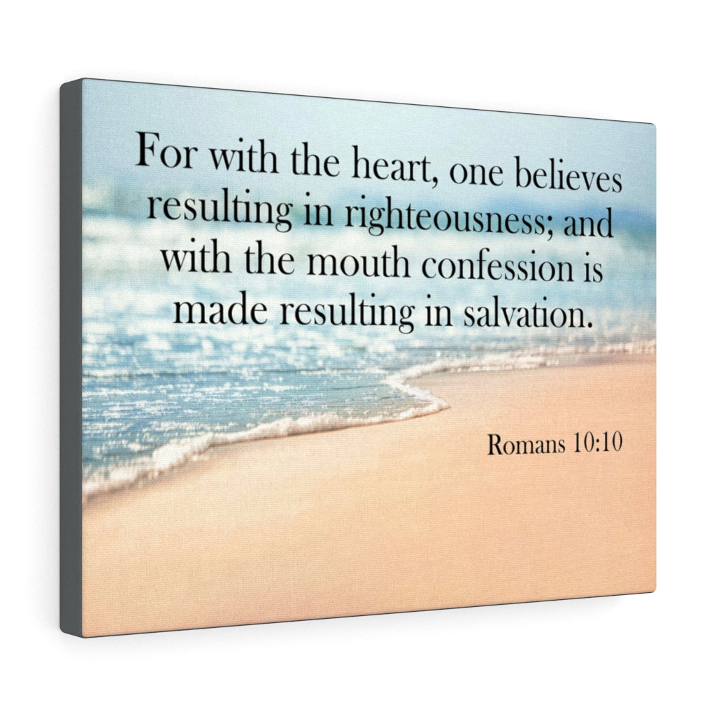 Scripture Walls Resulting in Salvation Romans 10:10 Wall Art Christian Home Decor Unframed-Express Your Love Gifts