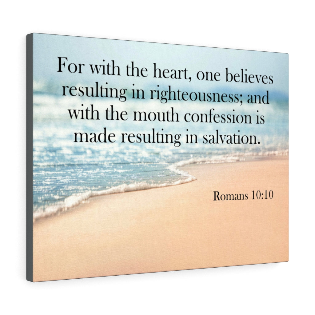 Scripture Walls Resulting in Salvation Romans 10:10 Wall Art Christian Home Decor Unframed-Express Your Love Gifts