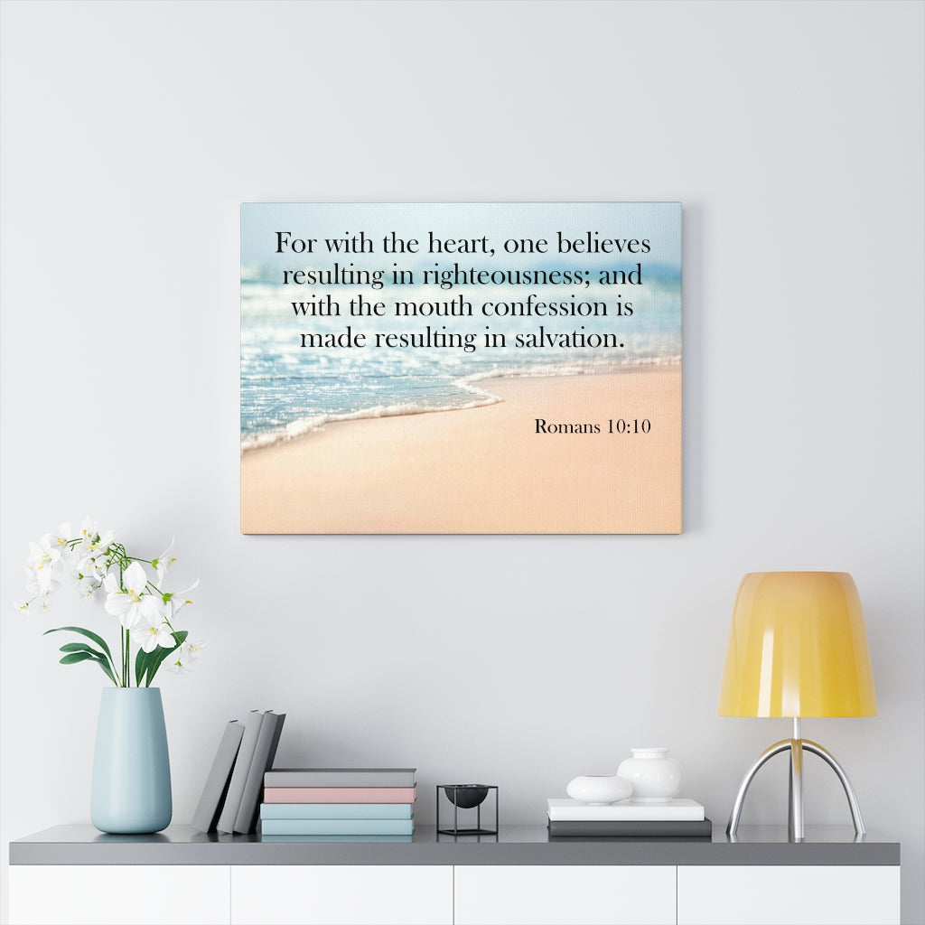 Scripture Walls Resulting in Salvation Romans 10:10 Wall Art Christian Home Decor Unframed-Express Your Love Gifts