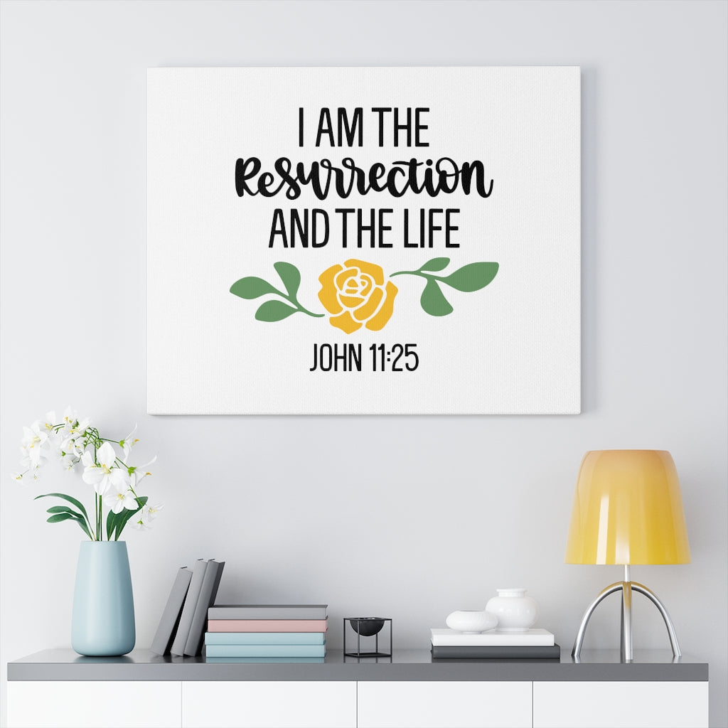 Scripture Walls Resurrection John 11:25 Bible Verse Canvas Christian Wall Art Ready to Hang Unframed-Express Your Love Gifts