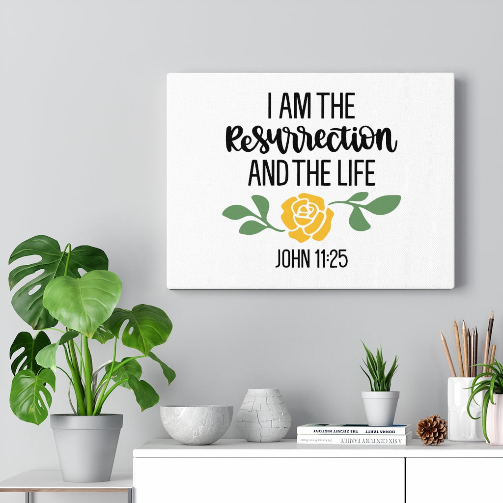 Scripture Walls Resurrection John 11:25 Bible Verse Canvas Christian Wall Art Ready to Hang Unframed-Express Your Love Gifts