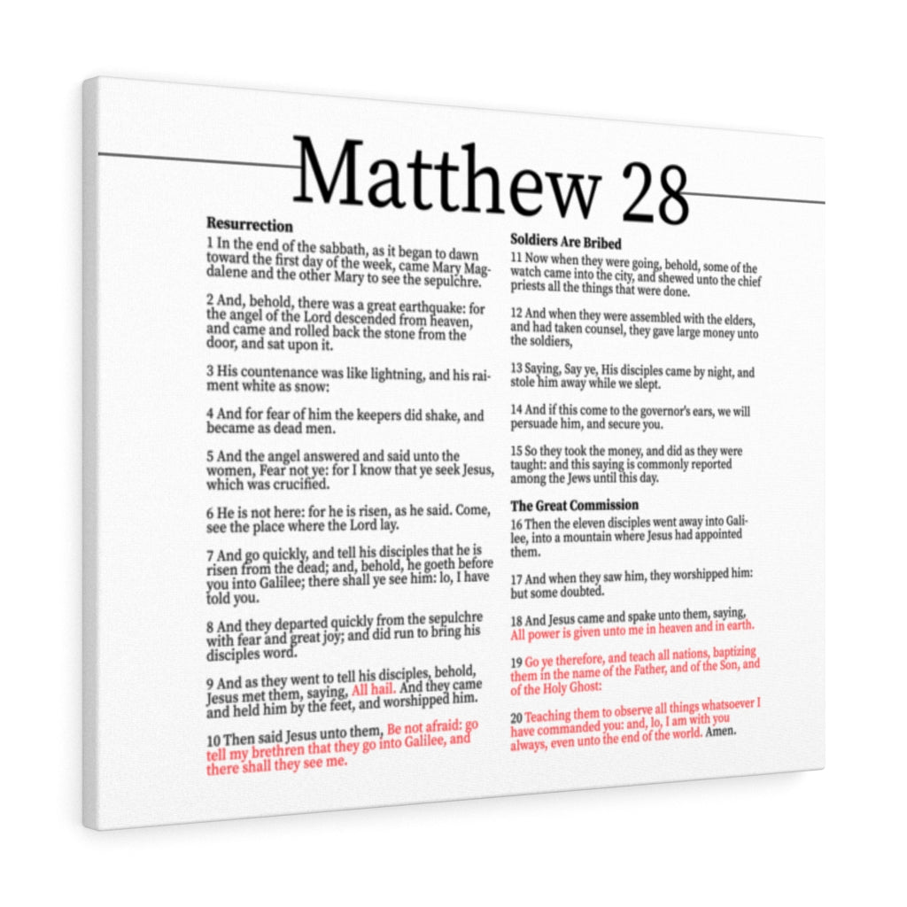 Scripture Walls Resurrection Of Christ Matthew 28 Bible Verse Canvas Christian Wall Art Ready to Hang Unframed-Express Your Love Gifts