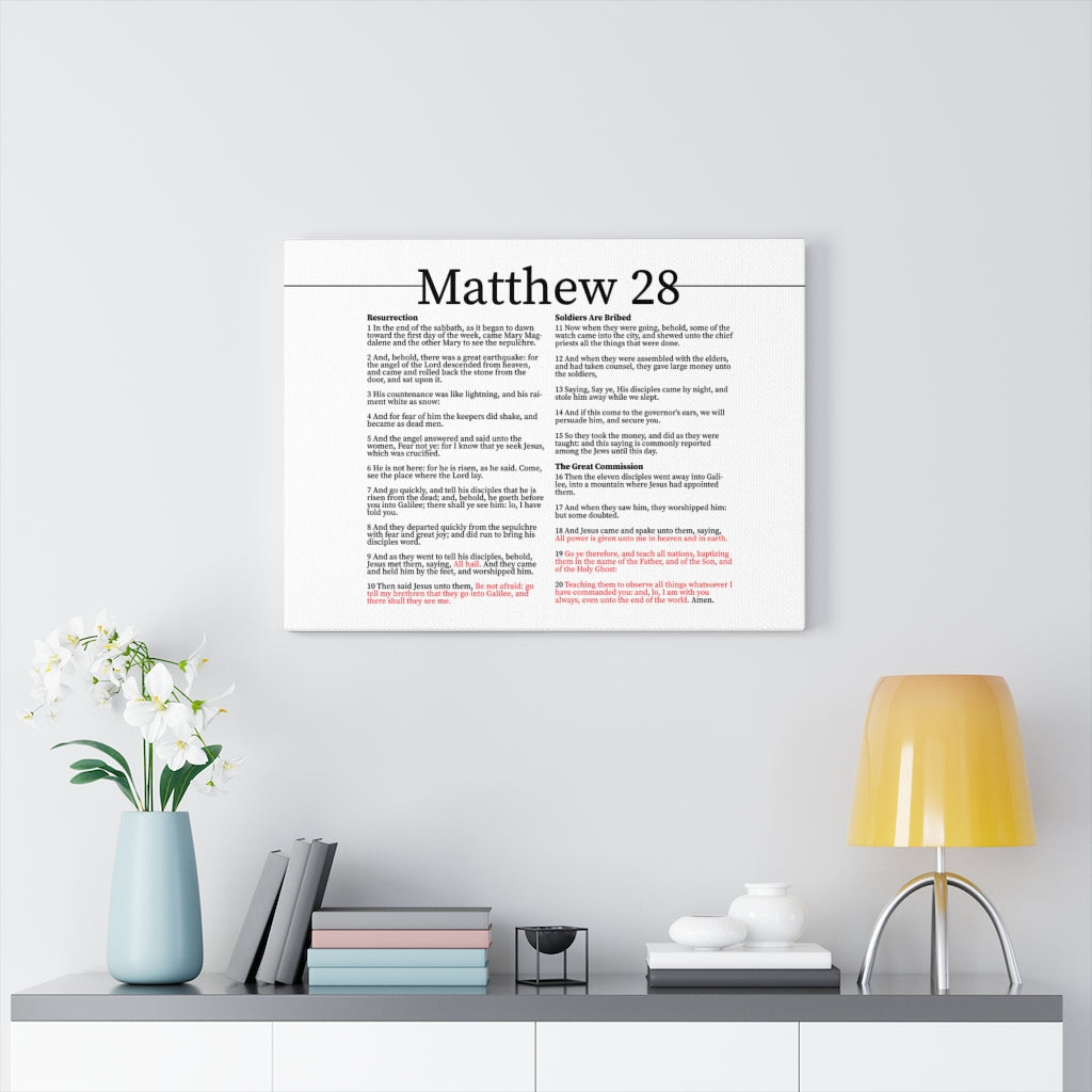 Scripture Walls Resurrection Of Christ Matthew 28 Bible Verse Canvas Christian Wall Art Ready to Hang Unframed-Express Your Love Gifts