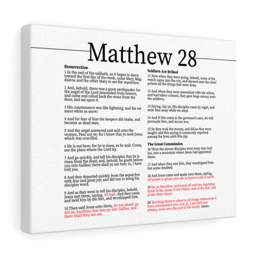 Scripture Walls Resurrection Of Christ Matthew 28 Bible Verse Canvas Christian Wall Art Ready to Hang Unframed-Express Your Love Gifts