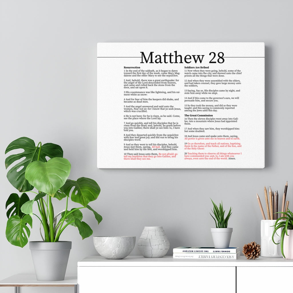 Scripture Walls Resurrection Of Christ Matthew 28 Bible Verse Canvas Christian Wall Art Ready to Hang Unframed-Express Your Love Gifts