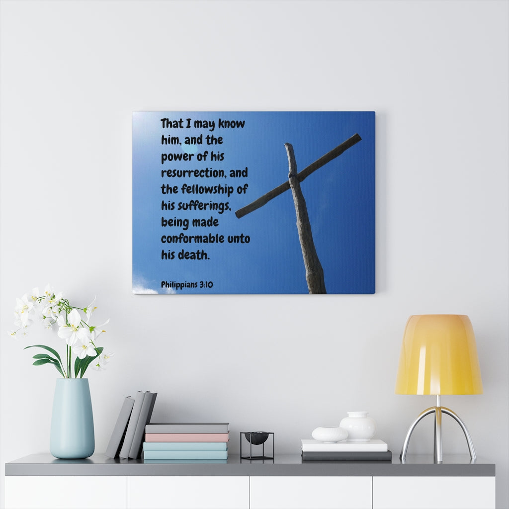 Scripture Walls Resurrection Philippians 3:10 Bible Verse Canvas Christian Wall Art Ready to Hang Unframed-Express Your Love Gifts