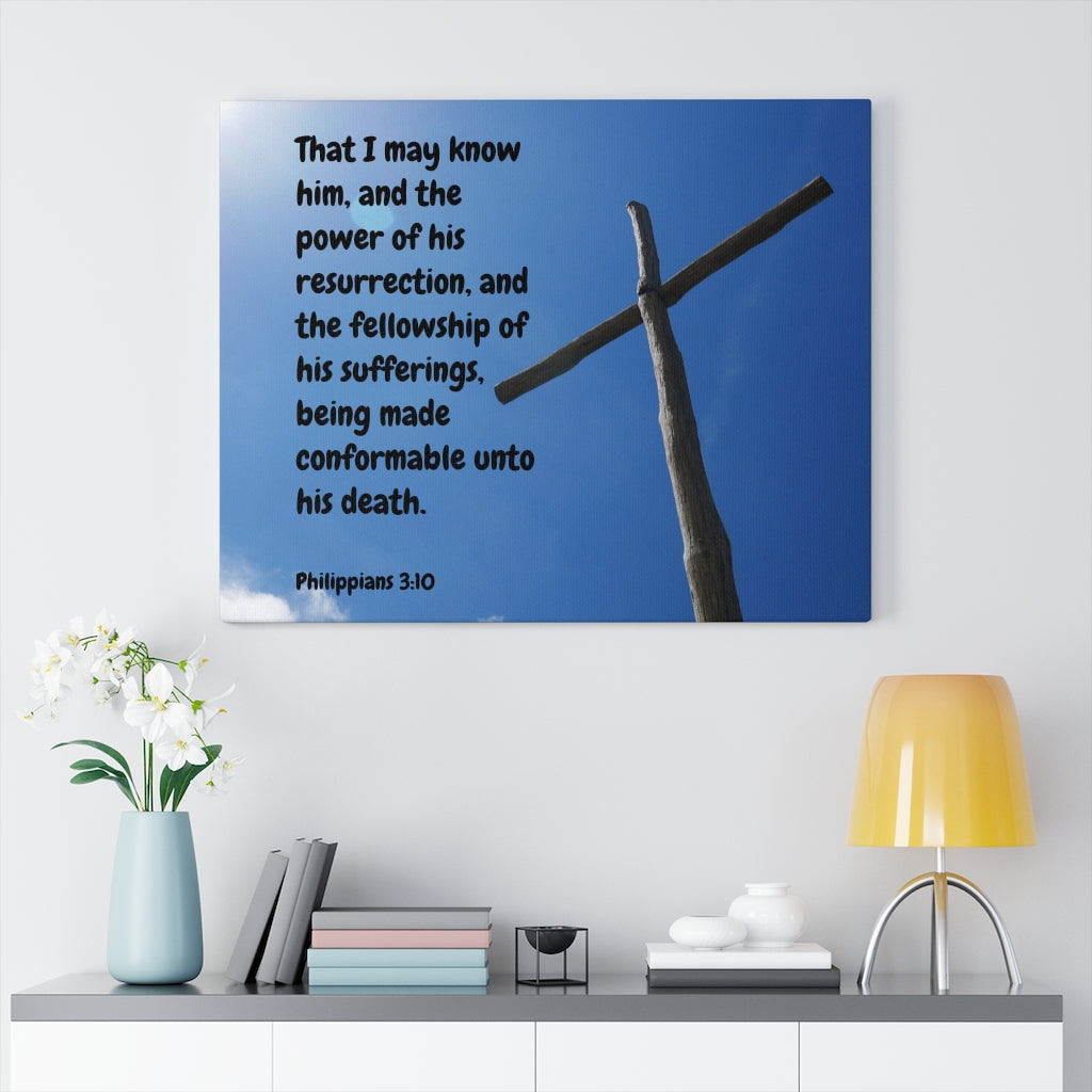 Scripture Walls Resurrection Philippians 3:10 Bible Verse Canvas Christian Wall Art Ready to Hang Unframed-Express Your Love Gifts