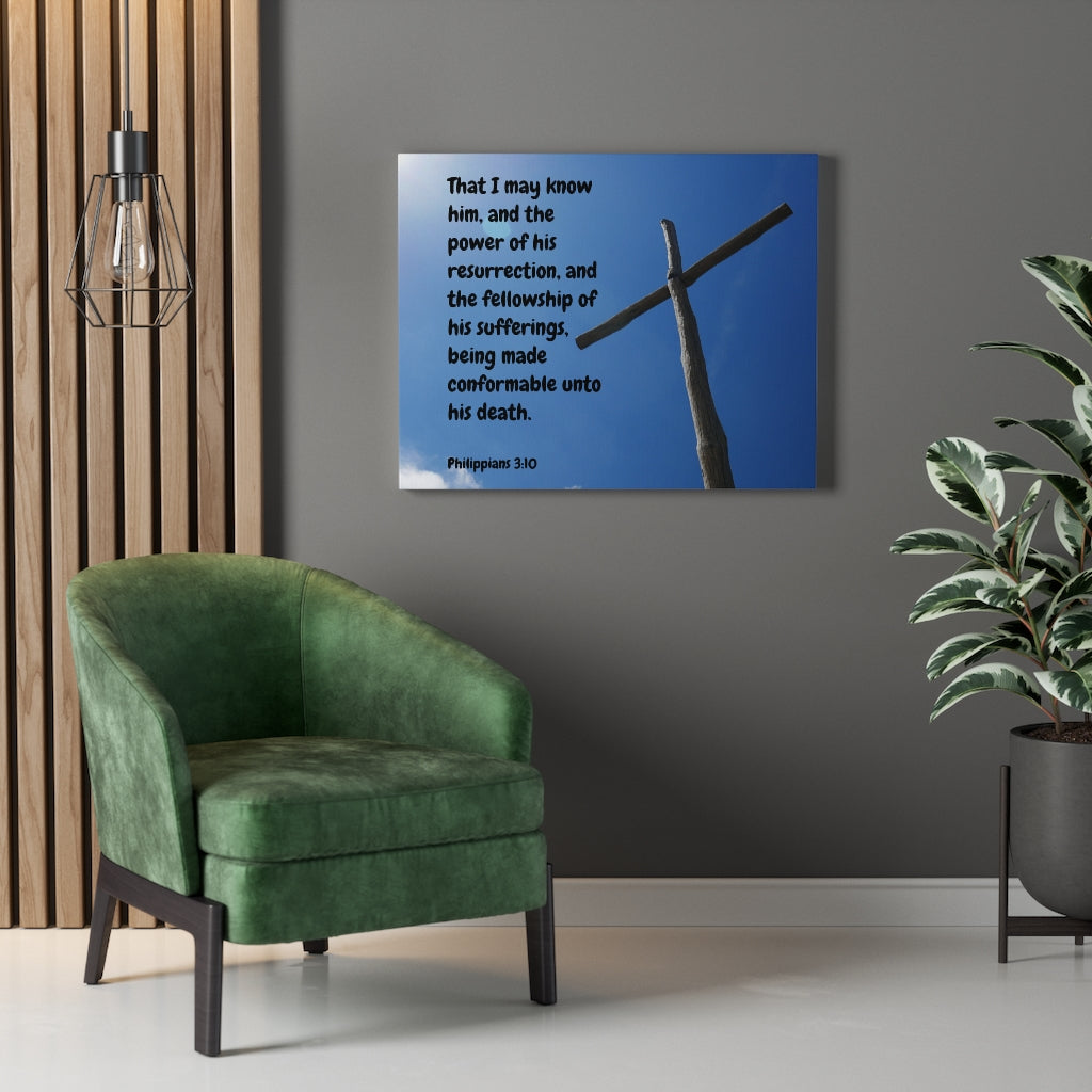 Scripture Walls Resurrection Philippians 3:10 Bible Verse Canvas Christian Wall Art Ready to Hang Unframed-Express Your Love Gifts