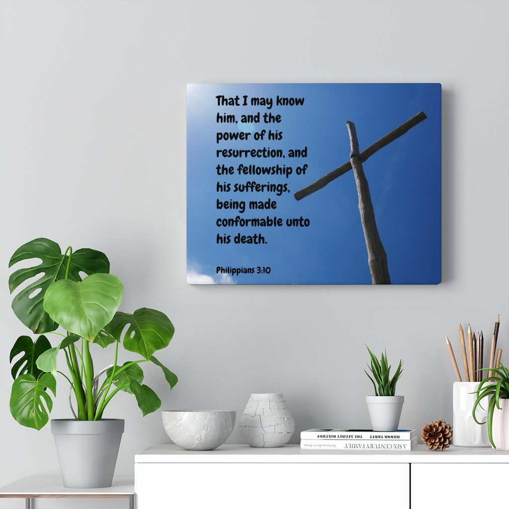 Scripture Walls Resurrection Philippians 3:10 Bible Verse Canvas Christian Wall Art Ready to Hang Unframed-Express Your Love Gifts